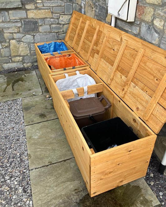 Solid Recycling Caddy Storage Bench